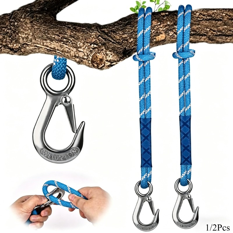 Outdoor Camping Hammock Chair - 1/2개 내마모성 금속 후크 나일론 로프