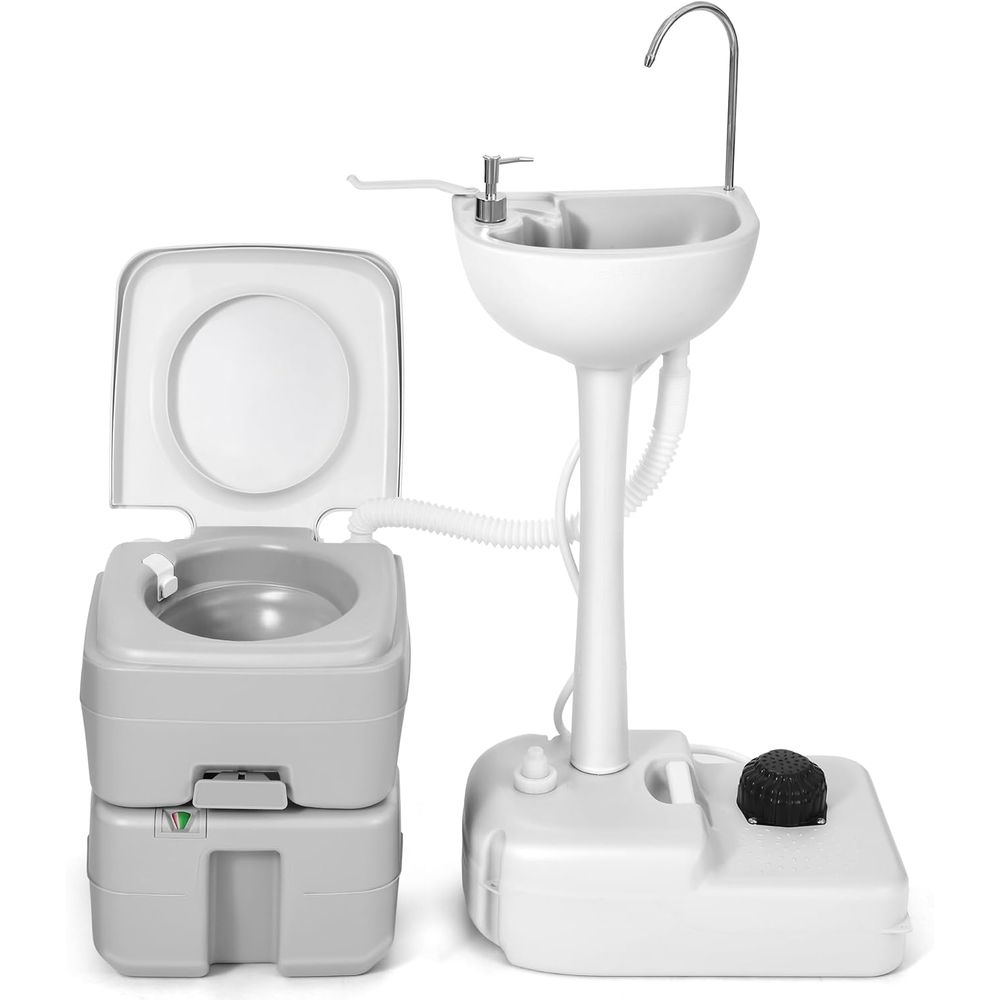 Portable Camp Toilet - 17리터 휴대용 손씻기 싱크대 및 5.28갤런