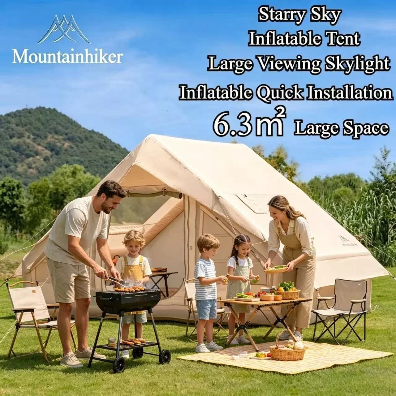 Outdoor Camping Inflatable Tent - 마운틴하이커 초대형 에어 텐트 3~6인용 가족
