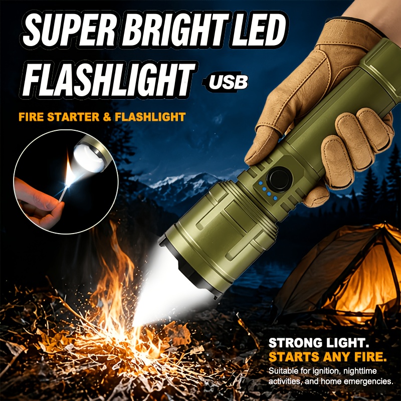 Outdoor Camping Accessories - 손전등 라이터 & 보조배터리 콤보, 충전식,