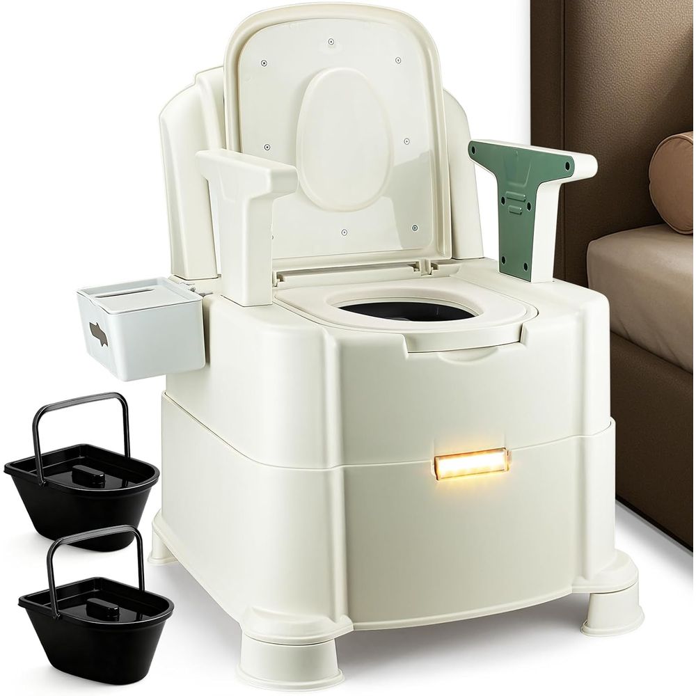 Portable Camp Toilet - 침대 옆 변기, 500lbs 고강도 및
