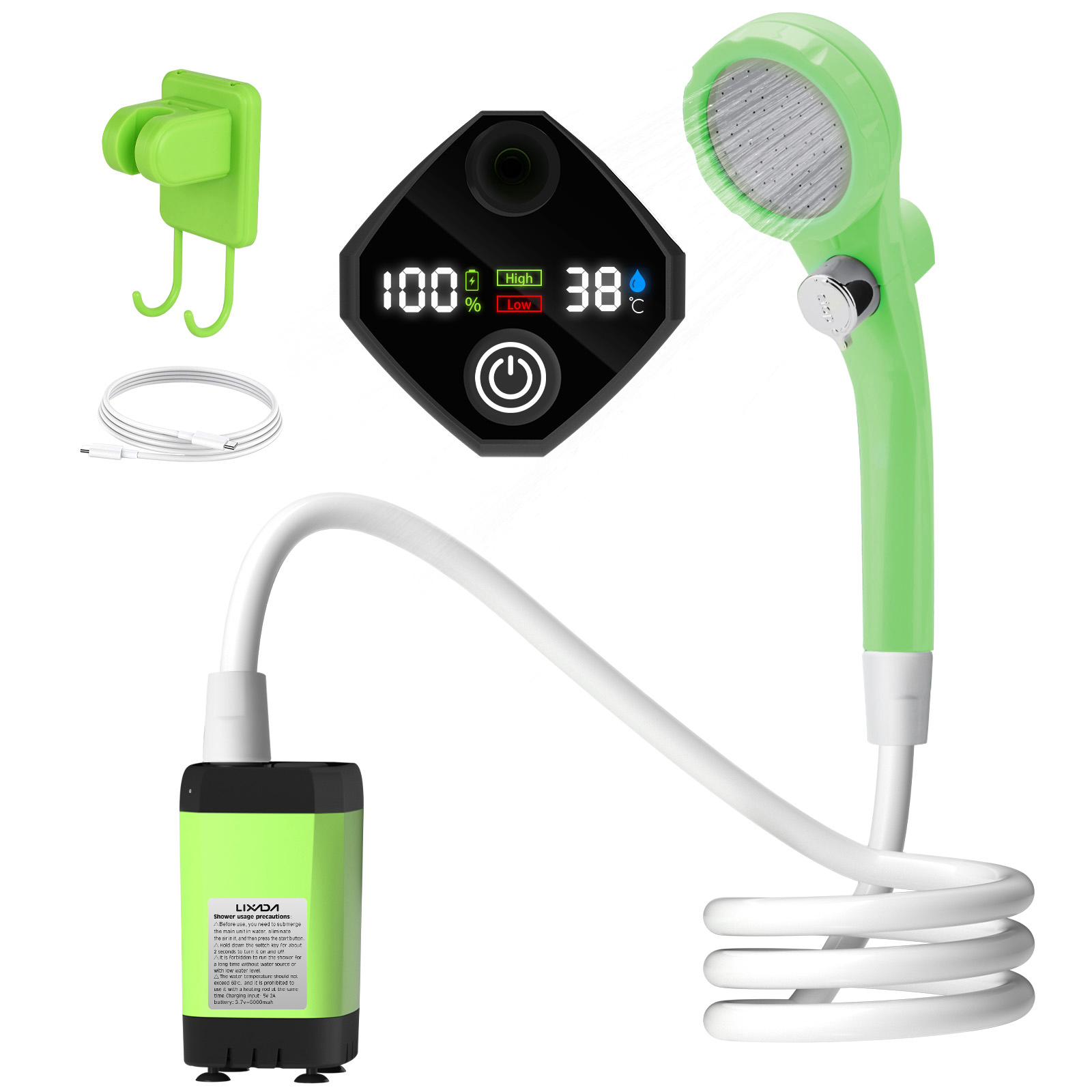 Camp Utensil Set - Lixada 6000mAh 휴대용 캠핑 샤워 펌프