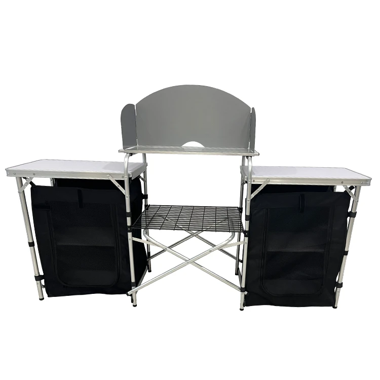 Outdoor Camping Cooking Table - 야외 캠핑용 알루미늄 휴대용 접이식 조리대