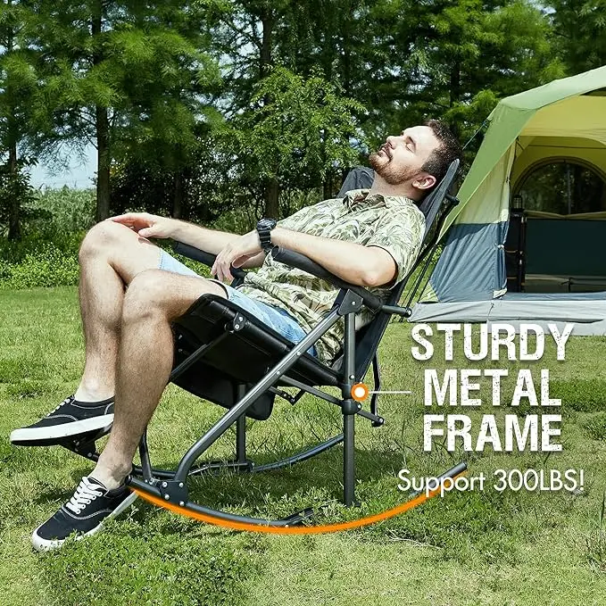 맞춤형 대형 접이식 흔들의자 캠핑 의자 휴대용 야외 로 - Outdoor Camping Rocker 리뷰 및 가격
