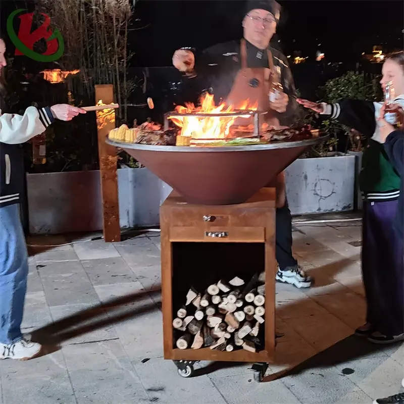 80cm 코르텐강 화덕 바베큐 그릴 휴대용 숯불 화로  - Outdoor Camping Oven 리뷰 및 가격