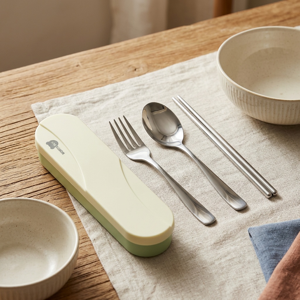 휴대용 수저 세트 스테인레스 스틸 식기류 포크와 스푼  - Camp Utensil Set 리뷰 및 가격