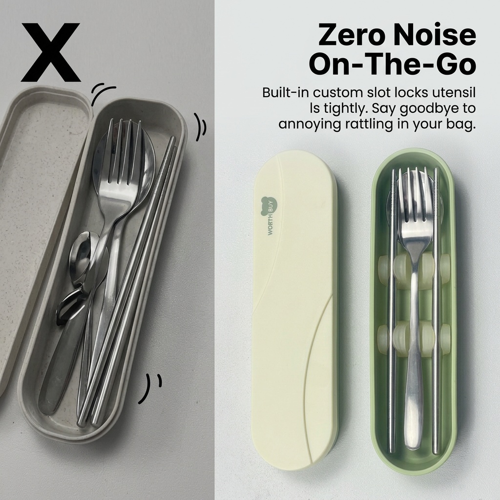 휴대용 수저 세트 스테인레스 스틸 식기류 포크와 스푼  - Camp Utensil Set 리뷰 및 가격