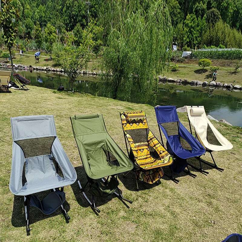 접이식 흔들 캠핑 의자 하이 백, 하단 보관 가방, 운 - Outdoor Camping Rocker 리뷰 및 가격