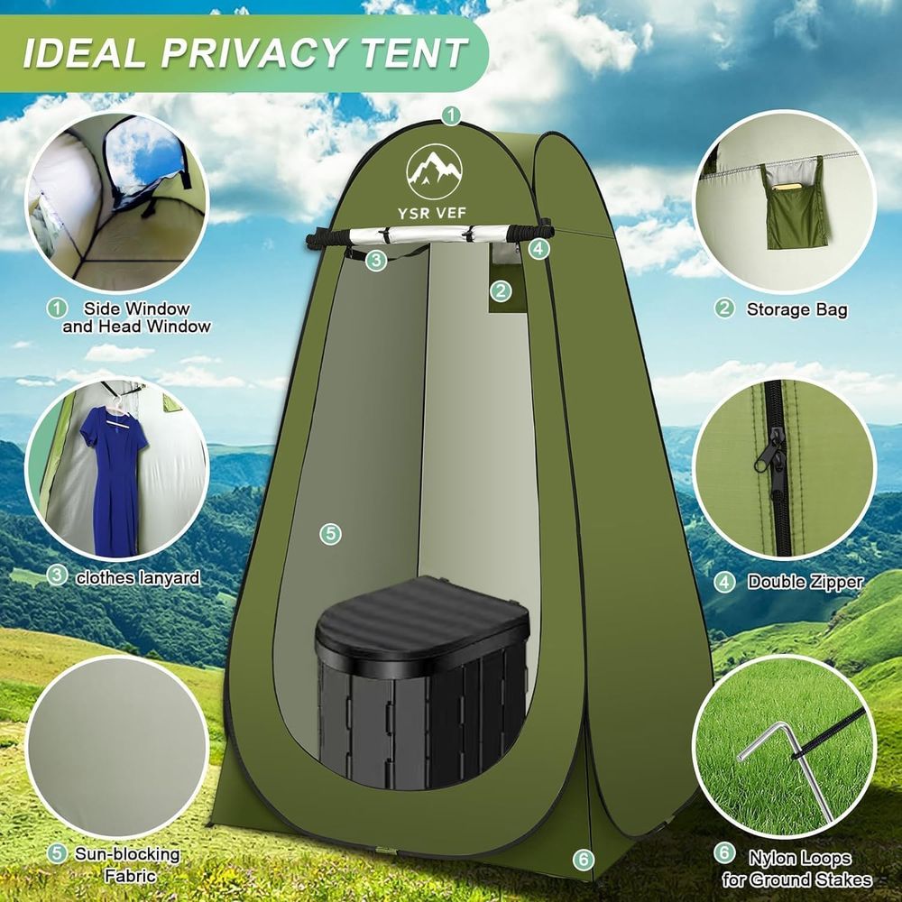 휴대용 화장실 키트, 팝업식 개인 텐트와 똥 젤 화장실 - Portable Camp Toilet 리뷰 및 가격
