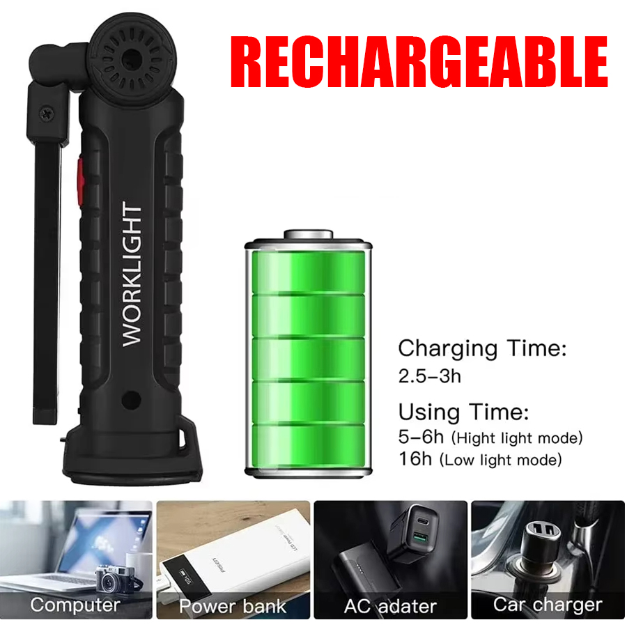 마그네틱 후크가있는 휴대용 LED 손전등 야외 수리 작 - Outdoor Camping Accessories 리뷰 및 가격