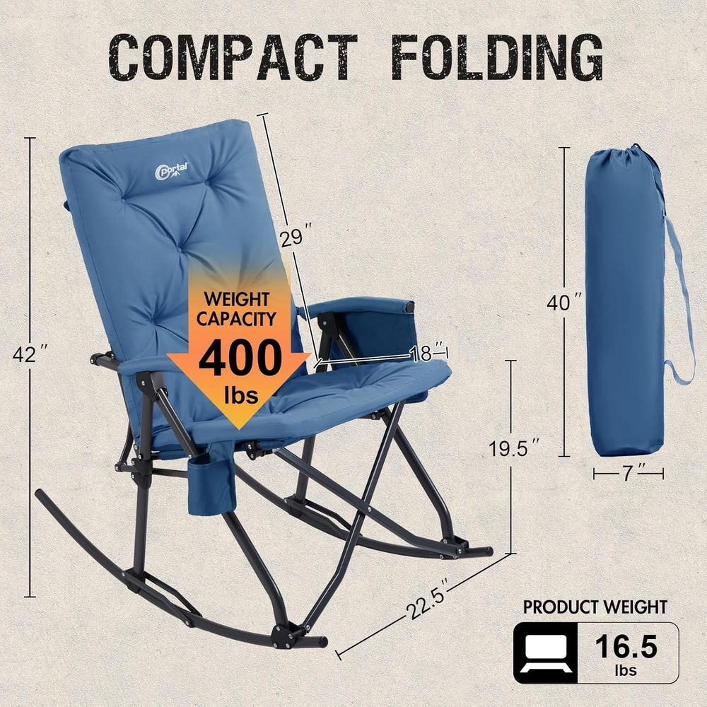 야외용 휴대용 캠핑 로킹 의자 - 두꺼운 패딩 처리된  - Outdoor Camping Rocker 리뷰 및 가격
