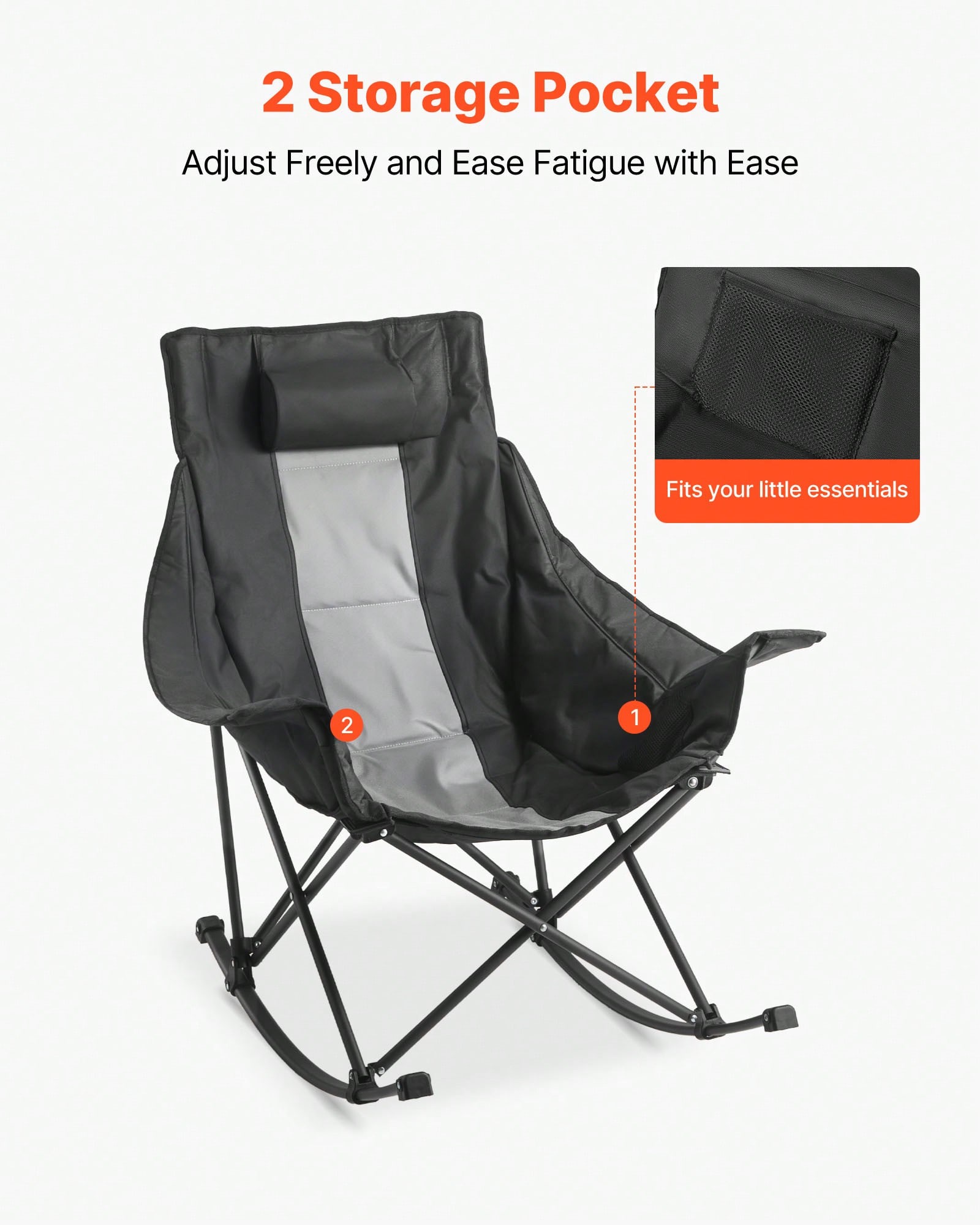 흔들의자형 캠핑 의자, 휴대용 접이식 흔들의자, 컵홀더 - Outdoor Camping Rocker 리뷰 및 가격