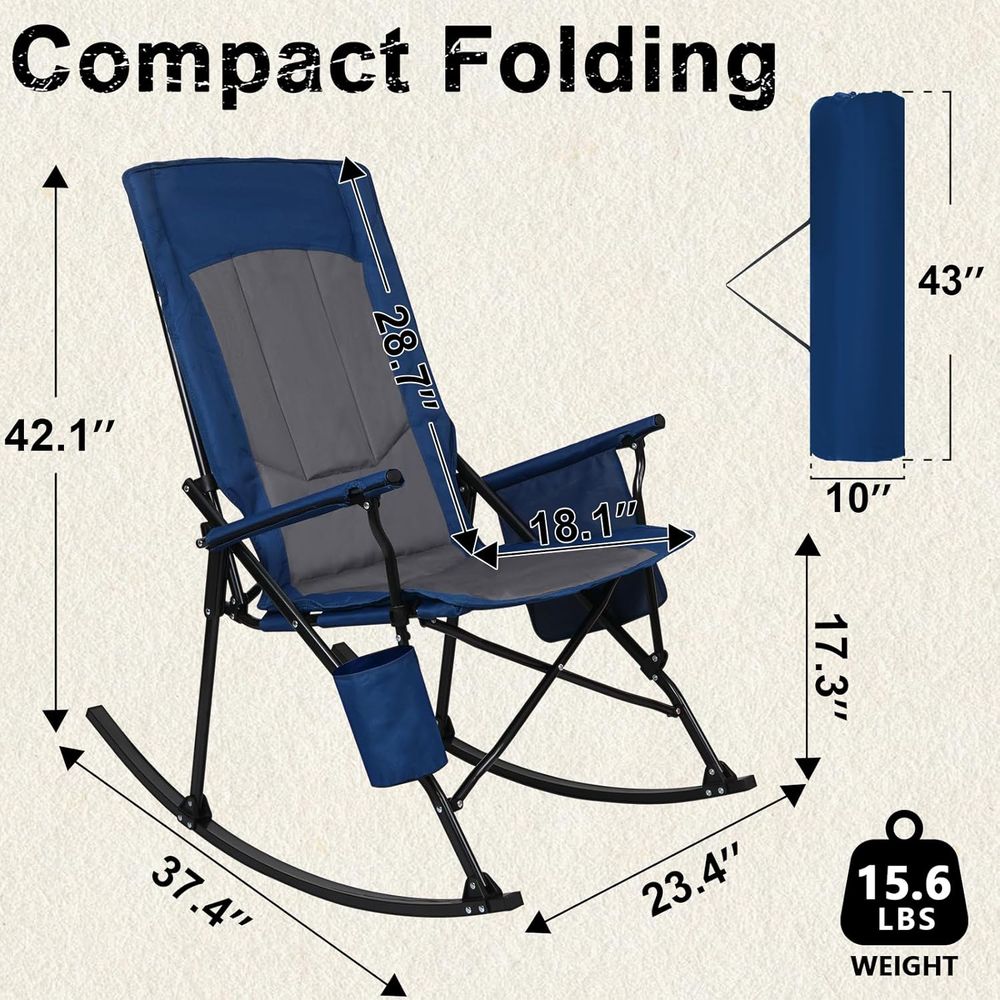 2팩 하이백 포터블 로킹체어(하드 팔걸이 포함), 대형 - Outdoor Camping Rocker 리뷰 및 가격