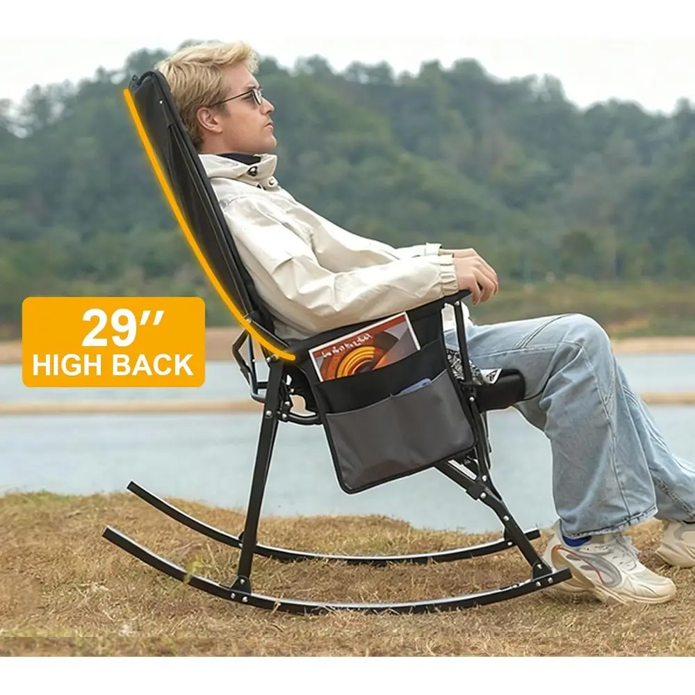 하드 암레스트가 있는 하이백 휴대용 흔들의자 - 캠핑이 - Outdoor Camping Rocker 리뷰 및 가격