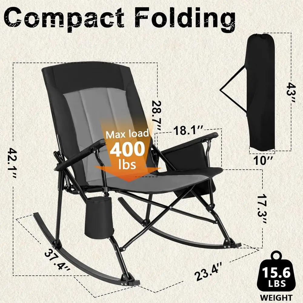 하드 암레스트가 있는 하이백 휴대용 흔들의자 - 캠핑이 - Outdoor Camping Rocker 리뷰 및 가격
