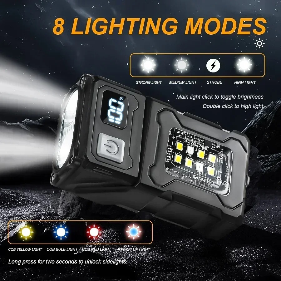 미니 USB 충전식 LED 손전등 테일 마그넷 COB  - Outdoor Camping Decor 리뷰 및 가격