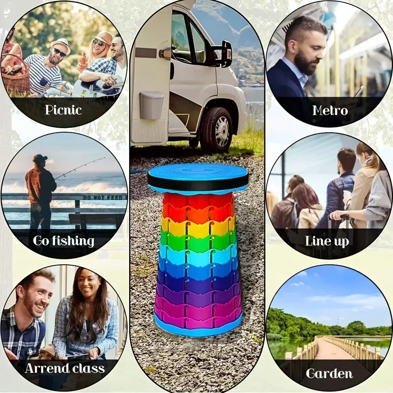 레인보우 텔레스코픽 캠핑 스툴 휴대용 두꺼운 접이식 높 - Outdoor Camping Accessories 리뷰 및 가격