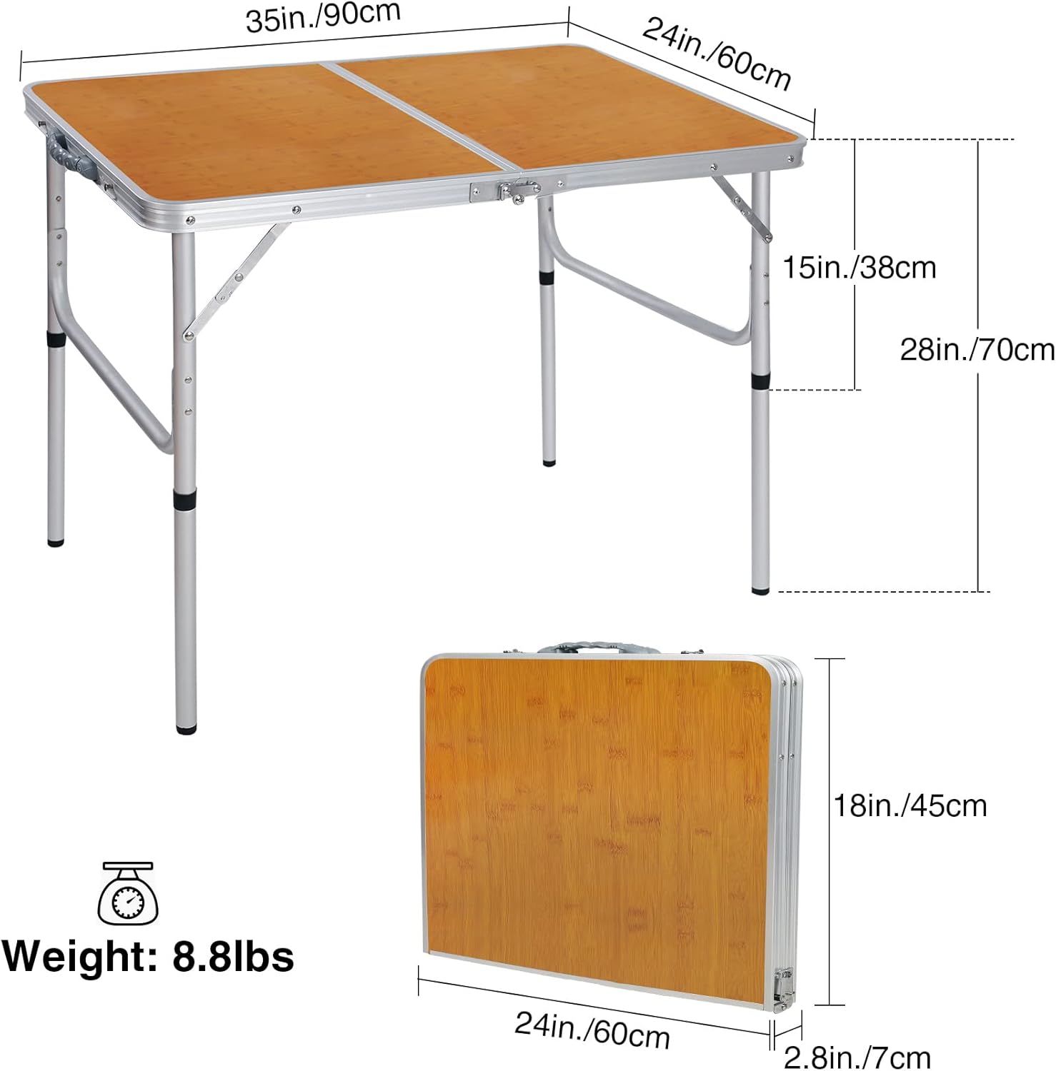 높이 조절 가능 35x24인치 접이식 캠핑 테이블, 피 - Outdoor Camping Cooking Table 리뷰 및 가격