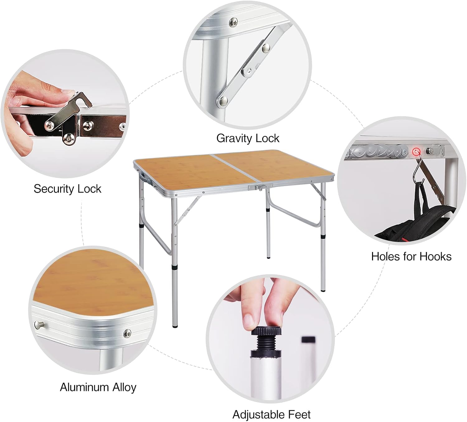 높이 조절 가능 35x24인치 접이식 캠핑 테이블, 피 - Outdoor Camping Cooking Table 리뷰 및 가격