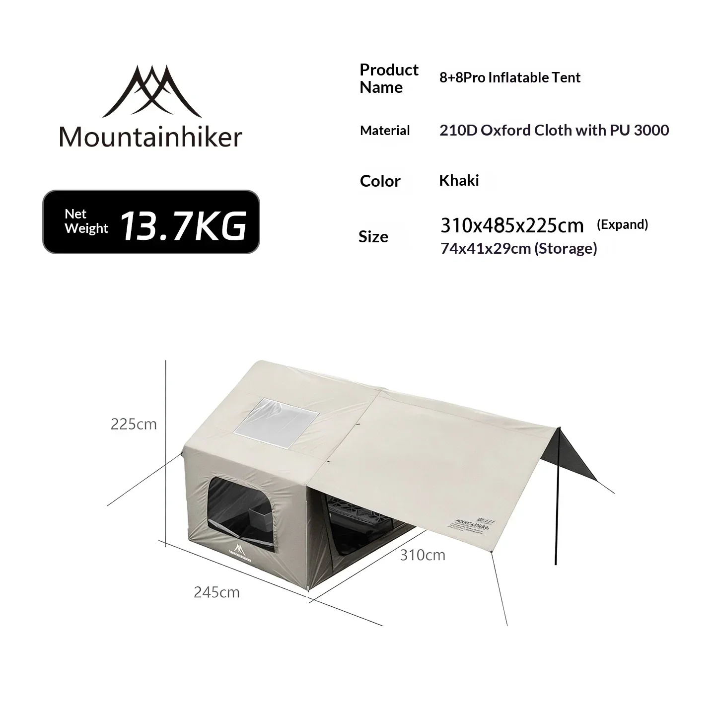 8+8 ㎡   마운틴하이커 에어 텐트, 대형 에어 텐트 - Outdoor Camping Inflatable Tent 리뷰 및 가격