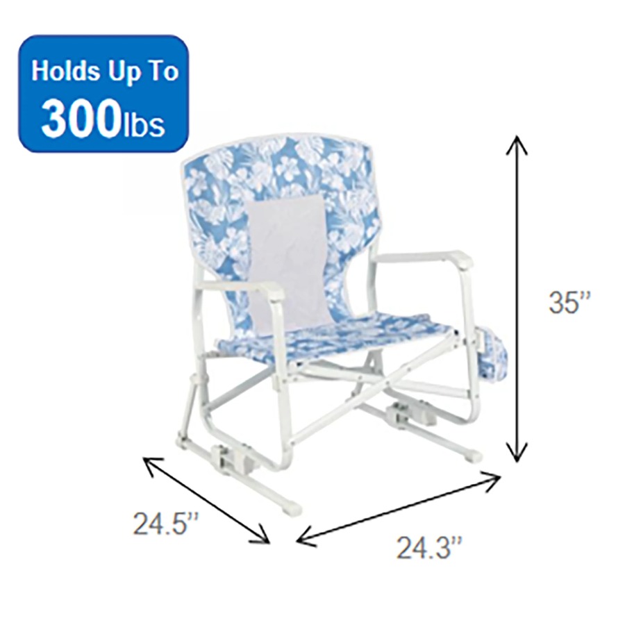 메인스테이 블루 로우-시팅 비치 로킹 체어 팜 프린트  - Outdoor Camping Rocker 리뷰 및 가격