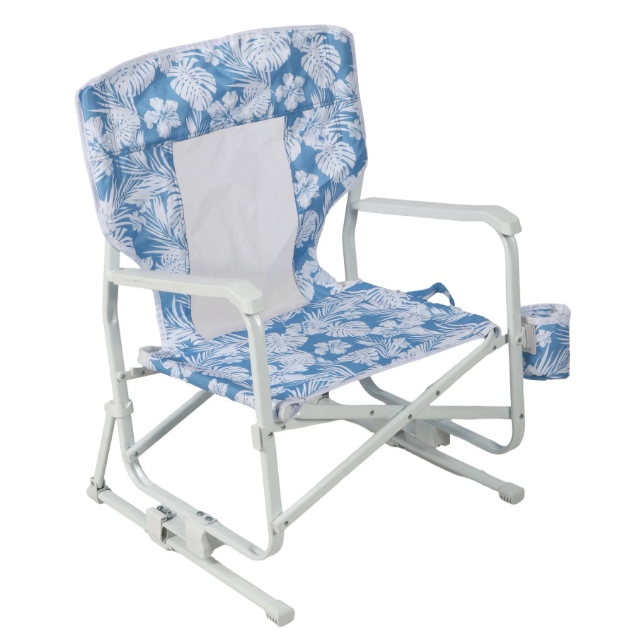 메인스테이 블루 로우-시팅 비치 로킹 체어 팜 프린트  - Outdoor Camping Rocker 리뷰 및 가격