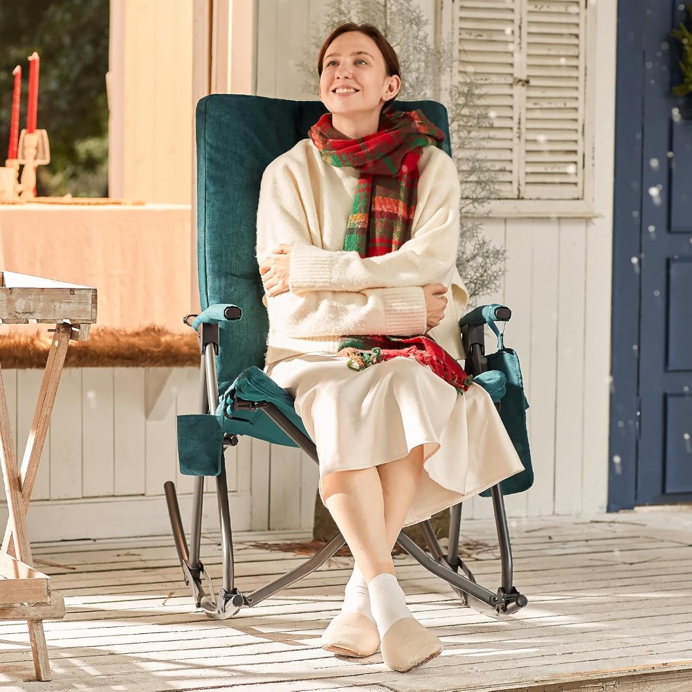 대형 접이식 흔들의자 캠핑 의자, 야외용 패딩 처리된  - Outdoor Camping Rocker 리뷰 및 가격
