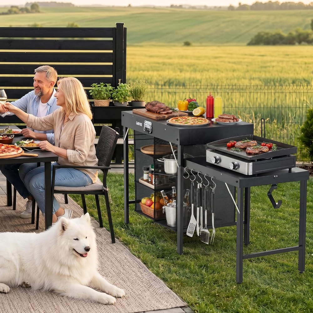접이식 금속 그릴 테이블(측면 확장 및 수납 기능 포함 - Outdoor Camping Cooking Table 리뷰 및 가격