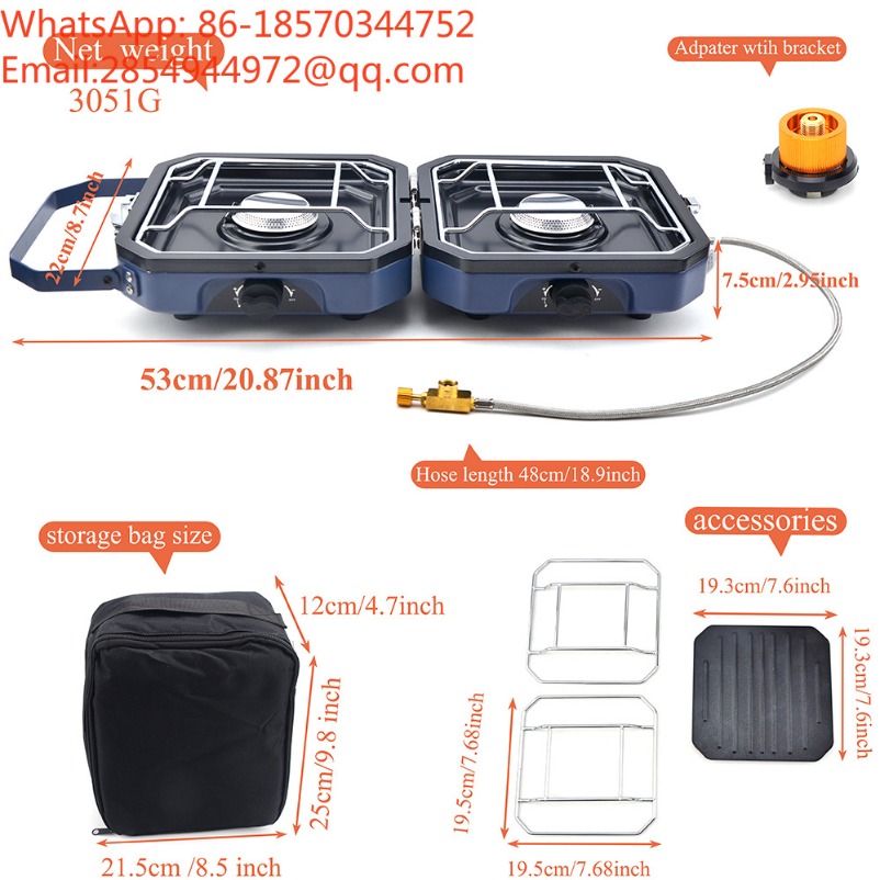 듀얼 버너 휴대용 접이식 가스 스토브 스테인레스 스틸  - Outdoor Camping Stove 리뷰 및 가격