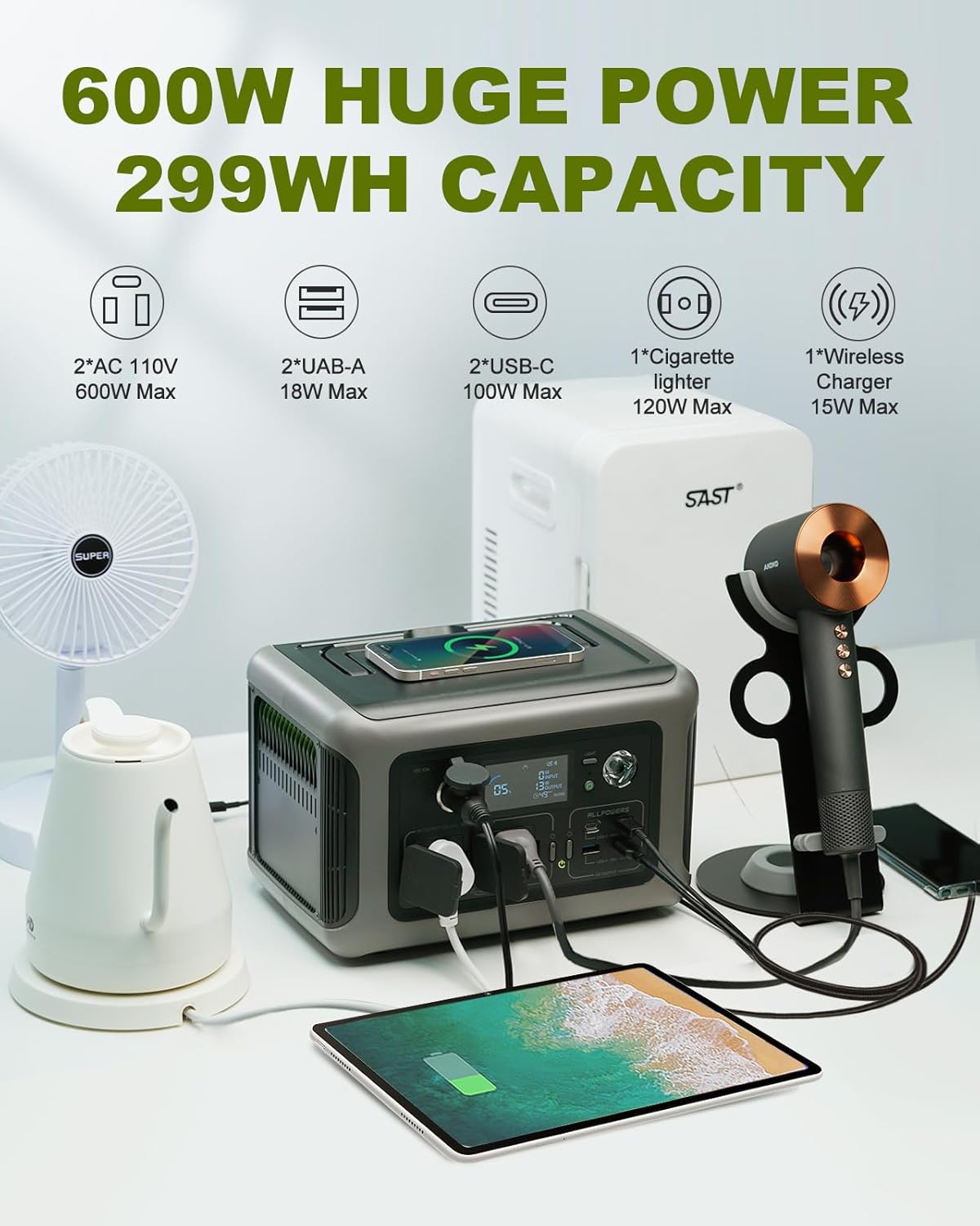 ALLPOWERS 휴대용 발전소 R600, 야외 캠핑  - Battery Outdoor Camping 리뷰 및 가격
