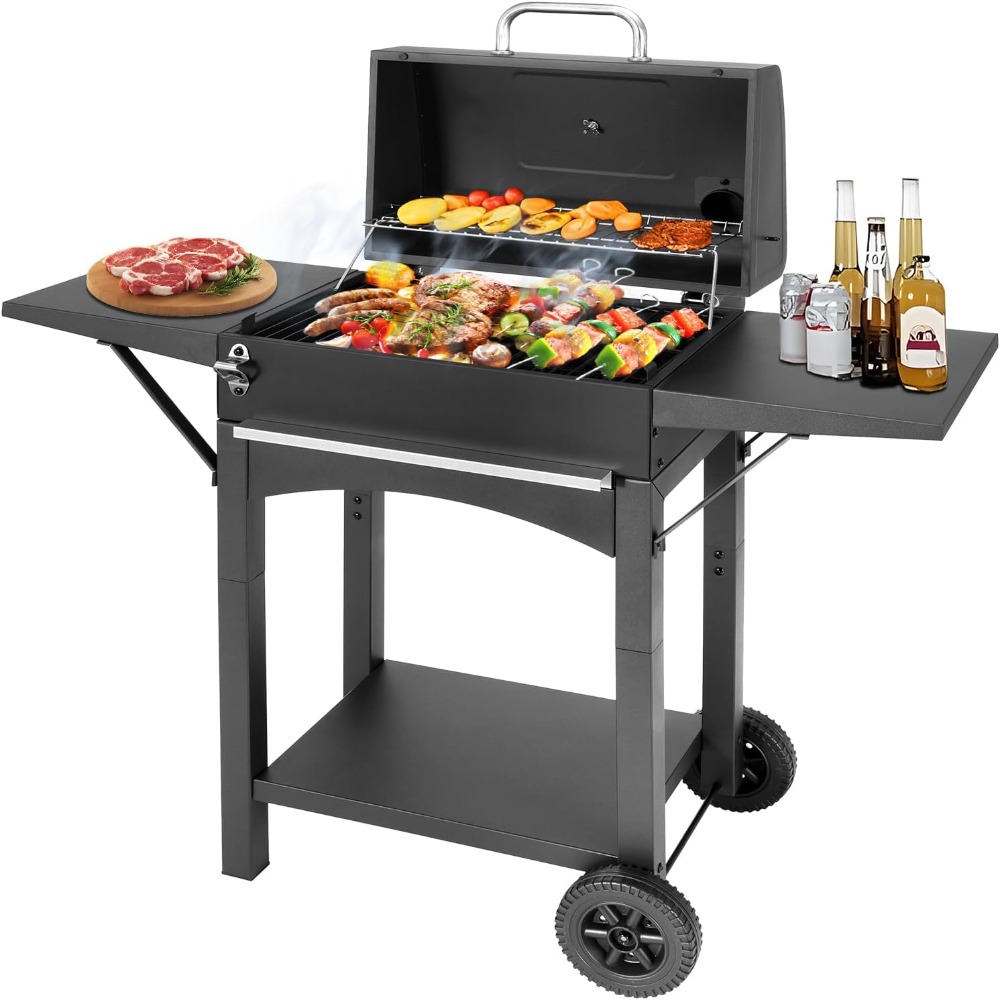 미국 배송 숯불 그릴, 사이드 테이블 포함, 야외 바베 - Outdoor Camping Cooking Table 리뷰 및 가격